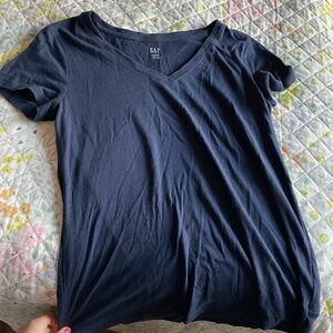GAP Women's Dark Blue V-Neck Tee